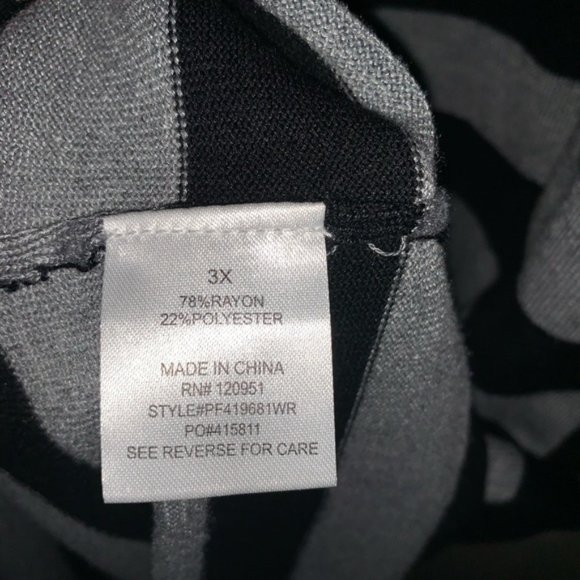 Women's Pink Rose Gray & Black Striped Dress Size 3X - Picture 4 of 5